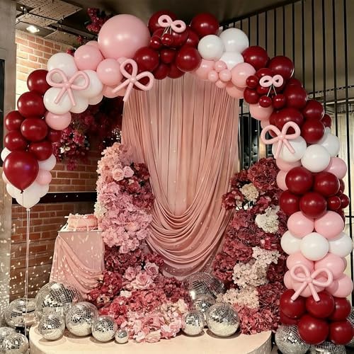 Pink Red Balloon Arch Kit, Cherry Birthday Valentine Decor - Image 4