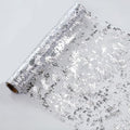 Snowkingdom Glitter Metallic Silver Table Runner 11 Inch x 32 Feet Thin Mesh Sparkle Runner Roll Silver Table Decorations for Wedding Bridal Shower, Baby Shower, Christmas, Birthday Party （1PC） by Snowkingdom