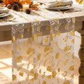 Artoid Mode Fall Gauze Table Runner 120 Inch, Metallic Foil Leaves by ArtoidMode
