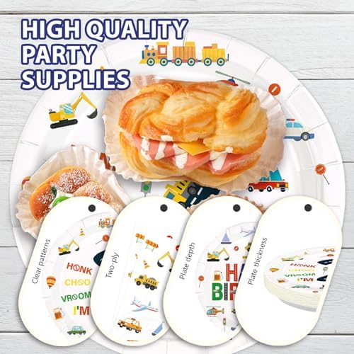 96Pcs Transportation 2nd Birthday Party Decorations Serves 24 - Image 6