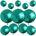 12PCS Dark Green Round Foil Balloons 22" 15" 10" Large Chrome Green Balloon by vibzox