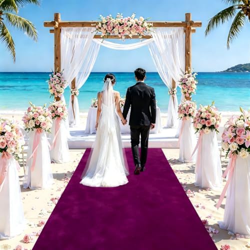 FUHSY Wedding Aisle Runner Purple Carpet Runner for Party Velvet Aisle Runner 4x15 FT Wedding Aisle Runners for Outside Carpet Rug Runner Aisle Runners for Outdoor Ceremony Runway for Hallway - Image 5