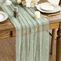 Artoid Mode 10-Pack Pearl Sage Green Gauze Table Runner 10FT Home Decor by ArtoidMode