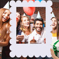 Beeveer 32 x 24 in Large Photo Booth Frame Props,White Scalloped Vertical by Beeveer