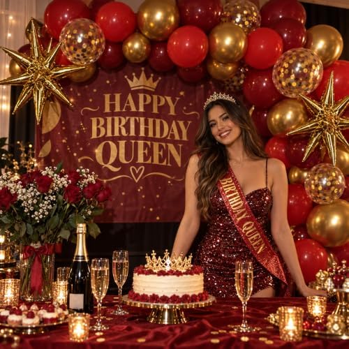 Dark Red and Gold Balloon, 60 Pack 12 Inch Latex Balloons - Image 4
