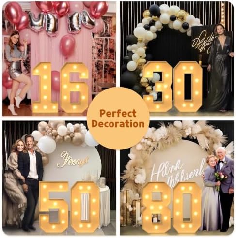 imprsv 10 Marquee Numbers, 3FT Light Up Numbers for 10th Birthday Decor - Image 7