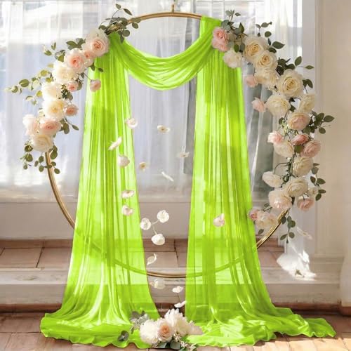 Pack of 1 Wedding Arch Drape Panel Fabric 30" x 50ft - Parrot Green - Image 6