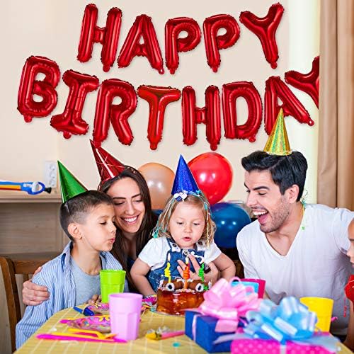 Happy Birthday Balloons Banner Red 16 Inch Mylar Foil Letters | Inflatable Party Decor and Event Decorations for Kids and Adults | Reusable, Ecofriendly Fun - Image 6