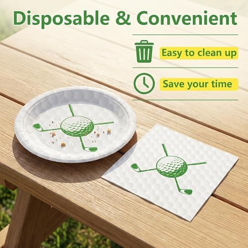 50 Pcs Golf Plates and Napkins, 7 Inch Golf Birthday Party Supplies - Image 3