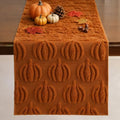 Fall Table Runner 13x72 Inch Soft Plush Faux Fur Jacquard Rust Pumpkin Table Runner, Seasonal Autumn Kitchen Dining Table Decoration for Home Party Decor ZR009B72 by Unknown
