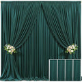 4 Panels Hunter Green Backdrop Curtain for Parties Wrinkle Free Dark Green Photo Curtains Backdrop Drapes Fabric Decoration for Baby Shower Birthday Party Photography 20ft(W) x 10ft(H) by Tao-GePartyDecorations