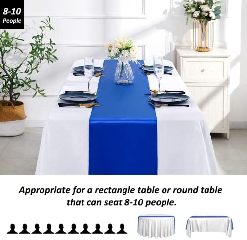 SiinvdaBZX 12 Pcs Royal Blue Satin Table Runner 12 x 108 inches Long - Image 3
