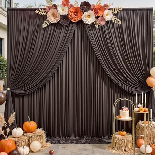 20x12 ft Brown Backdrop Curtains for Weddings, Birthdays and Photos - Image 2