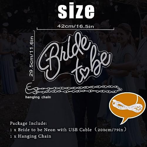 Bride To Be Neon Sign Warm White Led Neon Light Signs for Wall Decor - Image 3