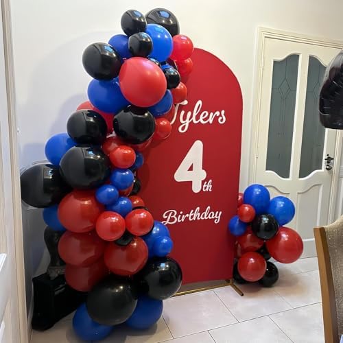 12 Inch Red Blue Black Balloons for Spider Cool Man Birthday Decorations - Image 4