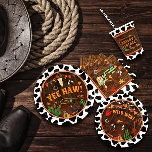 Recheel Cowboy Party Decorations Plates Set, Western Themed Party Supplies - Image 5