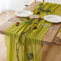 10Pcs Moss Green Cheesecloth Table Runner 120 Inches for Party Home Decor by KEKETOARRANGE