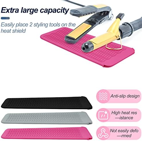 Silicone Heat Resistant Mat Pouch for Hair Straightener,Curling Iron, Pink - Image 4