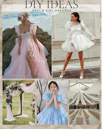 95 Yard Organza Fabric 44" Wide for Wedding Event Décor - Coral - Image 5