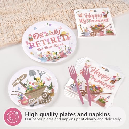 96 Pcs Garden Retirement Party Decoration for Women, Serves 24 - Image 3