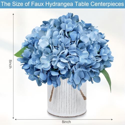 Set of 6 Artificial Flower Table Centerpieces (Dusty Blue, 6 X Flower Table Centerpieces) - Image 2