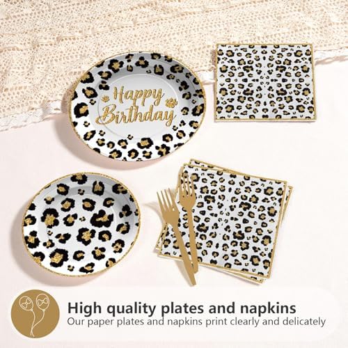 Grencian 96 Pcs Cheetah Print Birthday Party Decorations, Serves 24 - Image 3