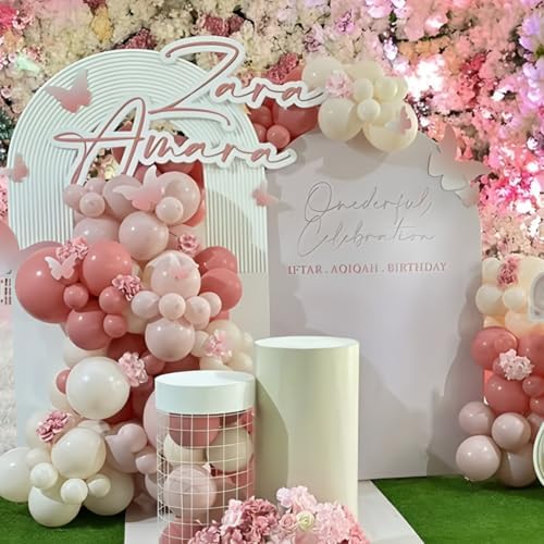 Pink White Balloon Arch Bow Coquette Birthday Decoration Bridal Baby Shower - Image 3
