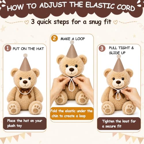 Kriyokiaa Retro Brown Happy Birthday Banner Set with Party Hats - Image 7