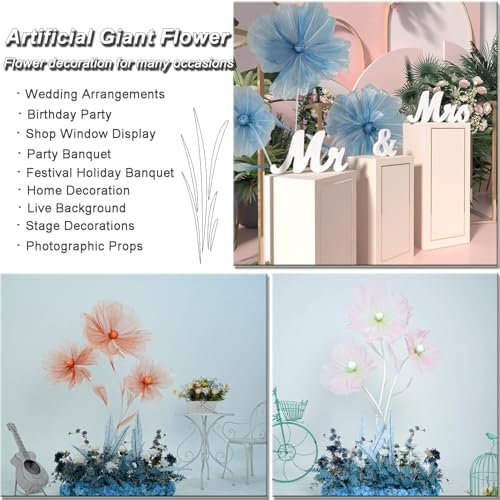 Giant Flowers for Decoration, 5.6 Ft Big Artificial Silk Flower with Stand - Image 4