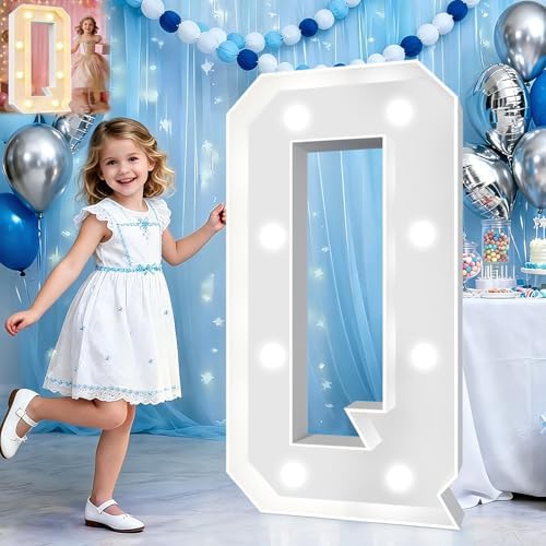 Pooqla 3 FT Marquee Letters, Light Up Letter Q, Cool White and Warm White by Pooqla