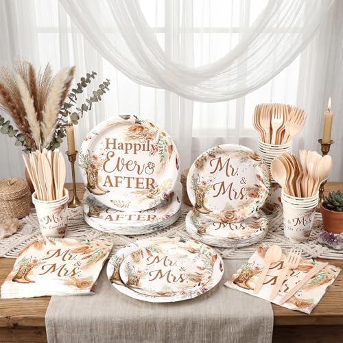168 Boho Cowgirl Bridal Shower Party Decor Happily Ever After - Image 3