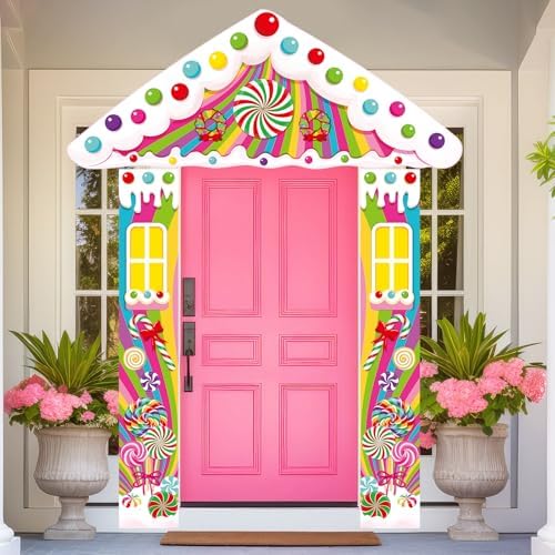 Peryiter 3 Pcs Candy Door Decorations Porch Signs Birthday Party Backdrop by Peryiter