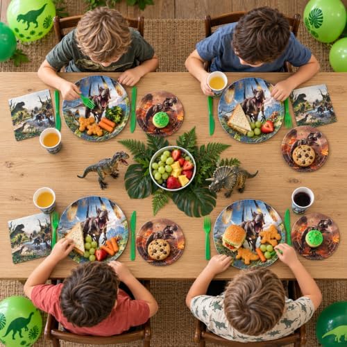 207pcs Dinosaur Party Decorations Plates Napkins Dino Birthday Supplies - Image 5