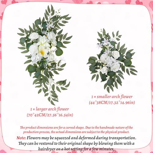 Wedding Arch Decorations 2 Pack, Artificial Hanging Flowers - Image 7