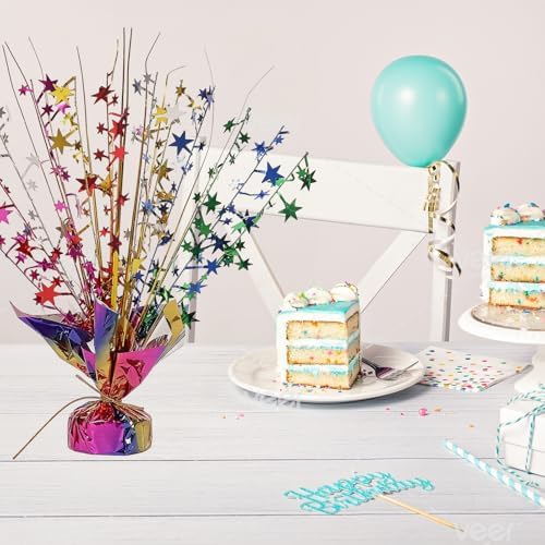 24 Pack Colorful Metallic Foil Spray Centerpiece Star Table Decoration Burst Table Centerpieces for Birthday New Year Wedding Anniversary Graduation Party Supply (Colorful) - Image 6