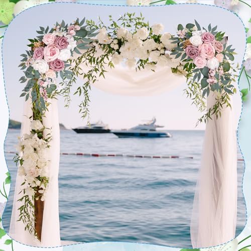 Wedding Arch Decorations 2 Pack, Arch Flowers Swag Dusty Rose - Image 4