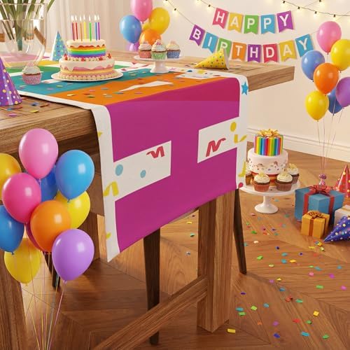 Birthday Decorations - Happy Birthday Table Runner | Happy Birthday Decorations for Home Party Kitchen Dining Table Decor - Birthday Party Favors Supplies - Image 4