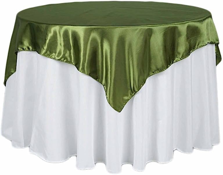 10 pcs 72x72 inch Willow Green Square Tablecloth Satin Fabric Overlays Linens | Table Cloths Cover for Wedding Party Banquet Reception Events Decoration Kitchen Dining Events Kitchen Dining by BalsaCircle