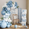 CROSSFINGERS Dusty Blue Balloon Baby Shower Decorations for Boy by CROSSFINGERS
