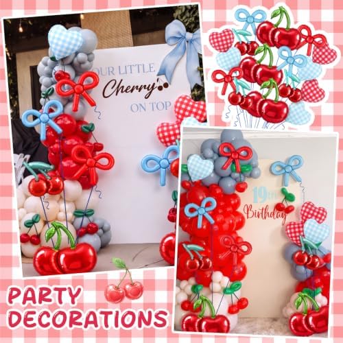 MiniInflat 16 Pcs Red and Blue Cherry Party Balloons Decorations - Image 6