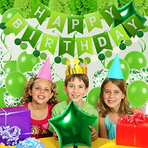 Green Birthday Decorations, Party Decorations Happy Birthday Decorations with Banner for Women Boys Girls Dinosaur Safari Party Decorations Wild One Party Supplies - Image 6