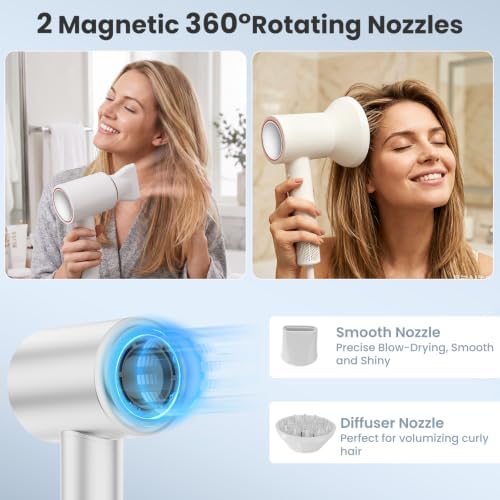 Fentgo Hair Dryer, High-Speed Ionic Blow Dryer with Magnetic Diffuser - Image 6