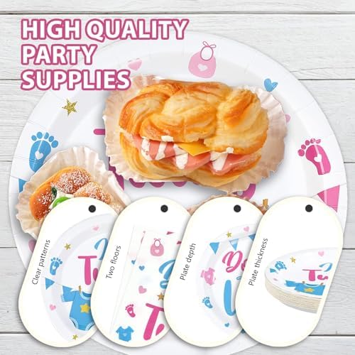 96 Pcs Twins Baby Shower Party Decorations, Serves 24 - Image 6