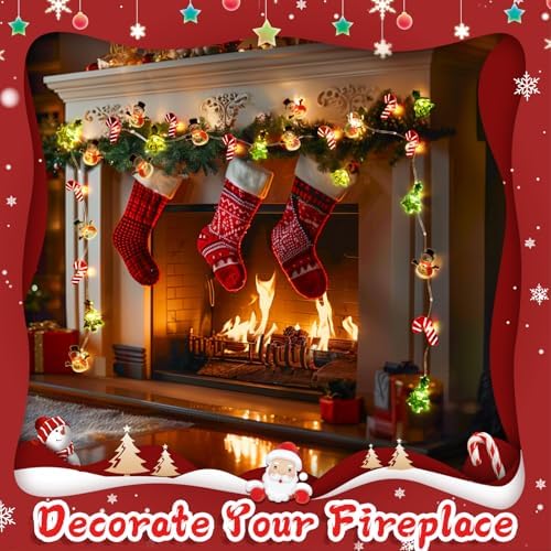 Coquimbo Christmas Lights Decorations, 10FT 30LED Christmas Tree Snowman Crutch String Lights for Home Party Indoor Outdoor Xmas Festive Holiday Decorations - Image 5