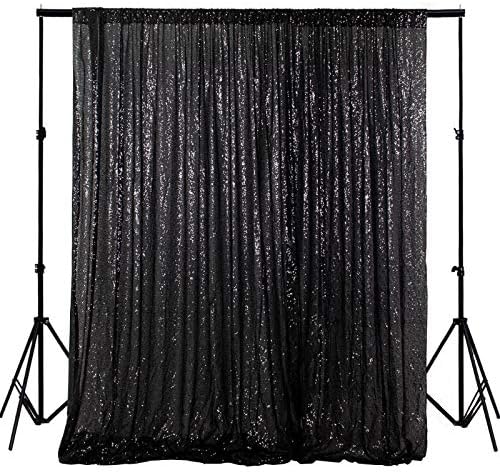 ShinyBeauty Black Sequin Backdrop - 8x10FT Photo Booth Background Fabric for Wedding, Birthday Party by ShinyBeauty