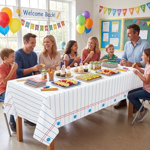 3 Pack Back to School Tablecloths,First Day of School Plastic Table Covers - Image 6