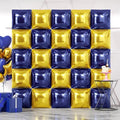 NISOCY 25PCS Navy Blue and Gold Square Foil Balloons Wall Backdrop by NISOCY