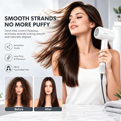 Ultra-Fast Drying High Speed Ionic Hair Dryer 110, 000 RPM, 200 Million Negative Ions for Frizz Reduction, Overheat Protection, Low Noise, Magnetic Concentrator, No Heat Damage, Lightweight - Image 3