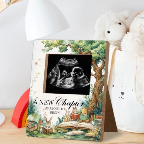 Storybook Baby Shower Decor Frame, A NEW Chapter IS ABOUT TO BEGIN Baby Shower Party Supplies, for Expecting Parents-to-Be Keepsake Gifts, Pregnancy Sonogram Frame Keepsake, Gender Reveal Presents - Image 3