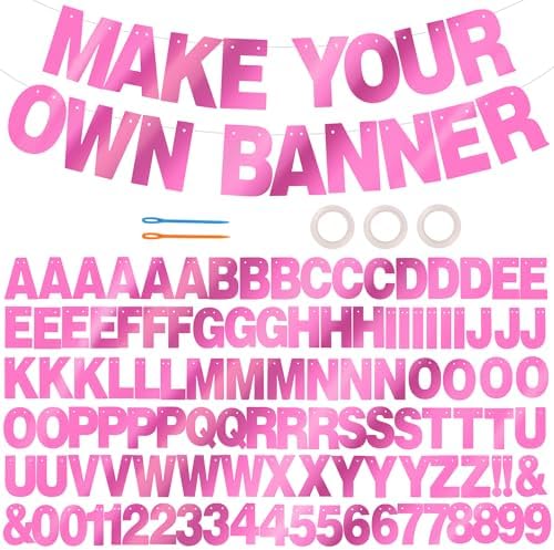 BEISHIDA Double-sided Pink 116PCS A-Z DIY Letter Custom Banner Party Decor by Beishida